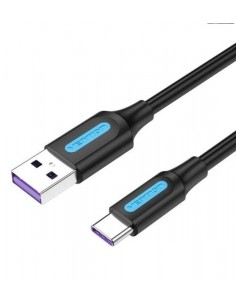 Vention Cabo USB 2.0 Macho a USB-C Macho - 1.5m - 5A 100W 480Mbps - Negro