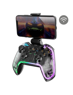 Mars Gaming MGP-BT2 Gamepad Bluetooth Multiplataforma - Vibração Haptica - Adaptador para Smartphones Universal Turbo - Iluminaç