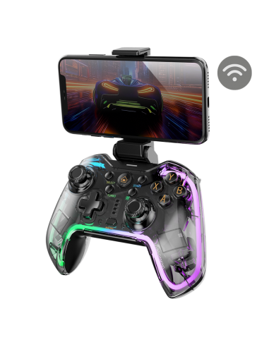 Mars Gaming MGP-BT2 Gamepad Bluetooth Multiplataforma - Vibração Haptica - Adaptador para Smartphones Universal Turbo - Iluminaç