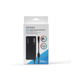 Aisens Carregador 90W Automatico Universal para Portatil con 12 Conectores + USB-A QC.3.0 - Negro