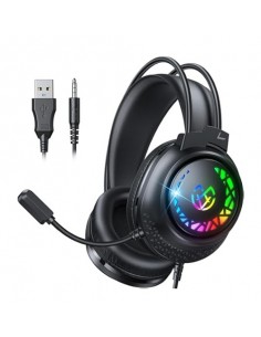 Coolsound G7 Auriculares Gaming com Microfone Flexivel - PC, MAC, PS5, PS4, Xbox 360, Nintendo Switch - Luzes LED