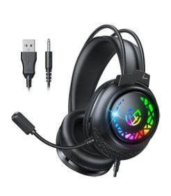 Coolsound G7 Auriculares Gaming com Microfone Flexivel - PC, MAC, PS5, PS4, Xbox 360, Nintendo Switch - Luzes LED
