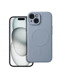 CAPA SILICONE MAG IPHONE 15 AZUL CLARO