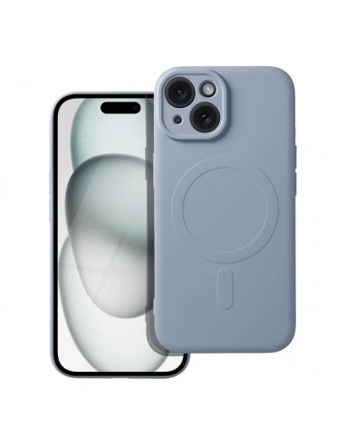 CAPA SILICONE MAG IPHONE 15 AZUL CLARO