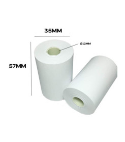 Oqonos Rolo de Papel Termico 57x35x12mm, Libre de BPA, FSC