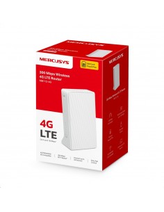 Mercusys Router sem fios 4G LTE 300Mbps - 2 Portas 10/100Mbps - Branco