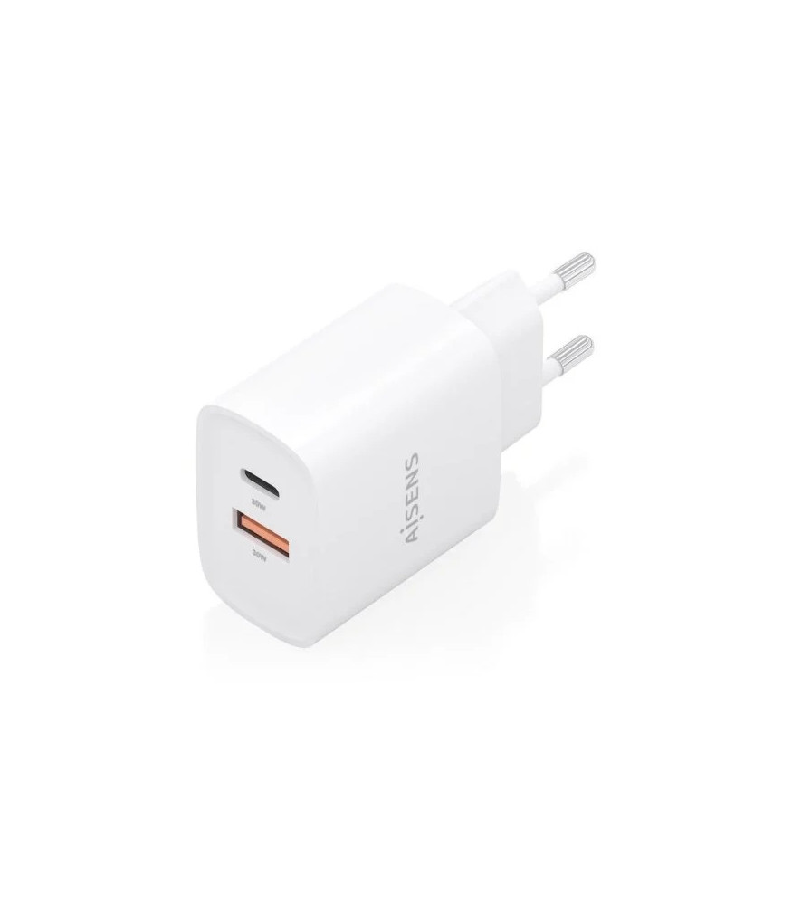 Aisens Carregador GaN 30W - USB-C PD3.0 - Tecnologia AI - Branco