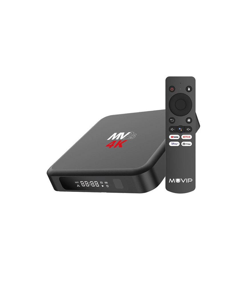 Muvip MV23 Mini PC Smart TV 4K 5G - Android 14 - Quad Core - 4GB RAM - 32GB - Preto