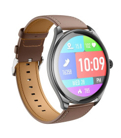 SMARTWATCH Y22 HOCO 2 CORREIAS PELE/PRETO