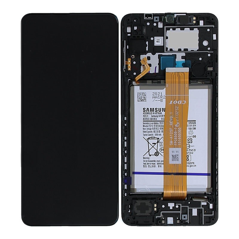 ECRÃ PARA SAMSUNG A12 PRETO SERVICE PACK