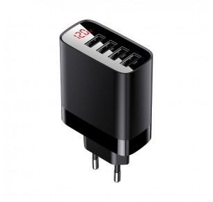 carregador baseus 4x usb 30w preto
