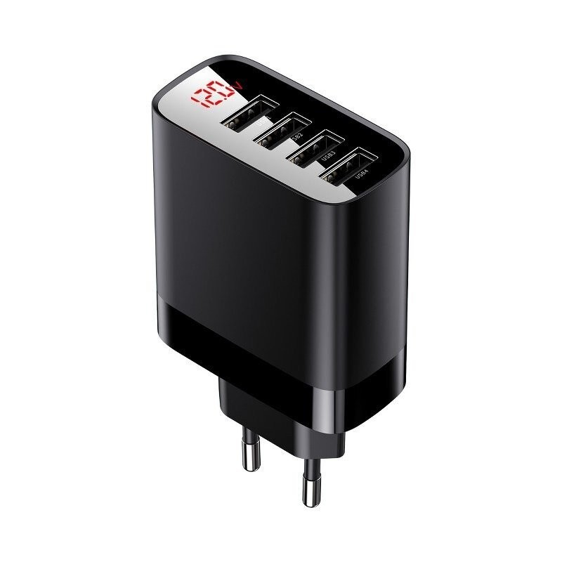carregador baseus 4x usb 30w preto