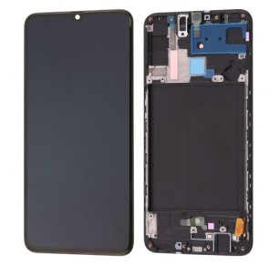 ECRÃ OLED COM FRAME PARA SAMSUNG A70 PRETO
