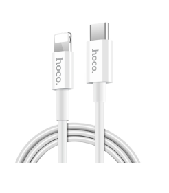 CABO HOCO TYPE-C PARA LIGHTNING 8-PIN POWER DELIVERY PD18 2A BRANCO 2 METROS