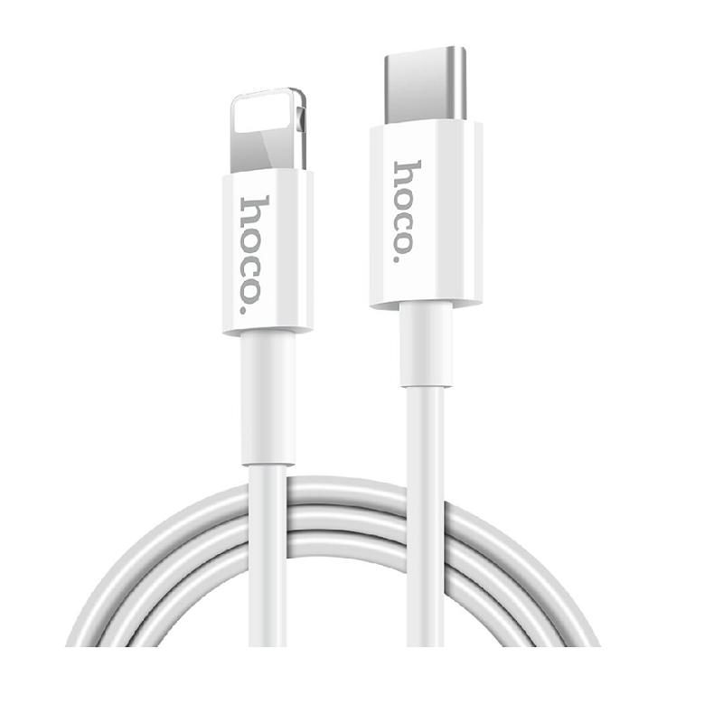 CABO HOCO TYPE-C PARA LIGHTNING 8-PIN POWER DELIVERY PD18 2A BRANCO 2 METROS