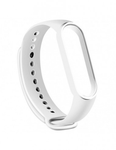 Pulseira Xiaomi Mi Smart Band 7 / Mi Smart Band 6 / Mi Band 5 / Amazfit Band 5 Silicone (Branco)